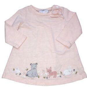 Dylan & Abby 3-6 month pink animal embroidered top